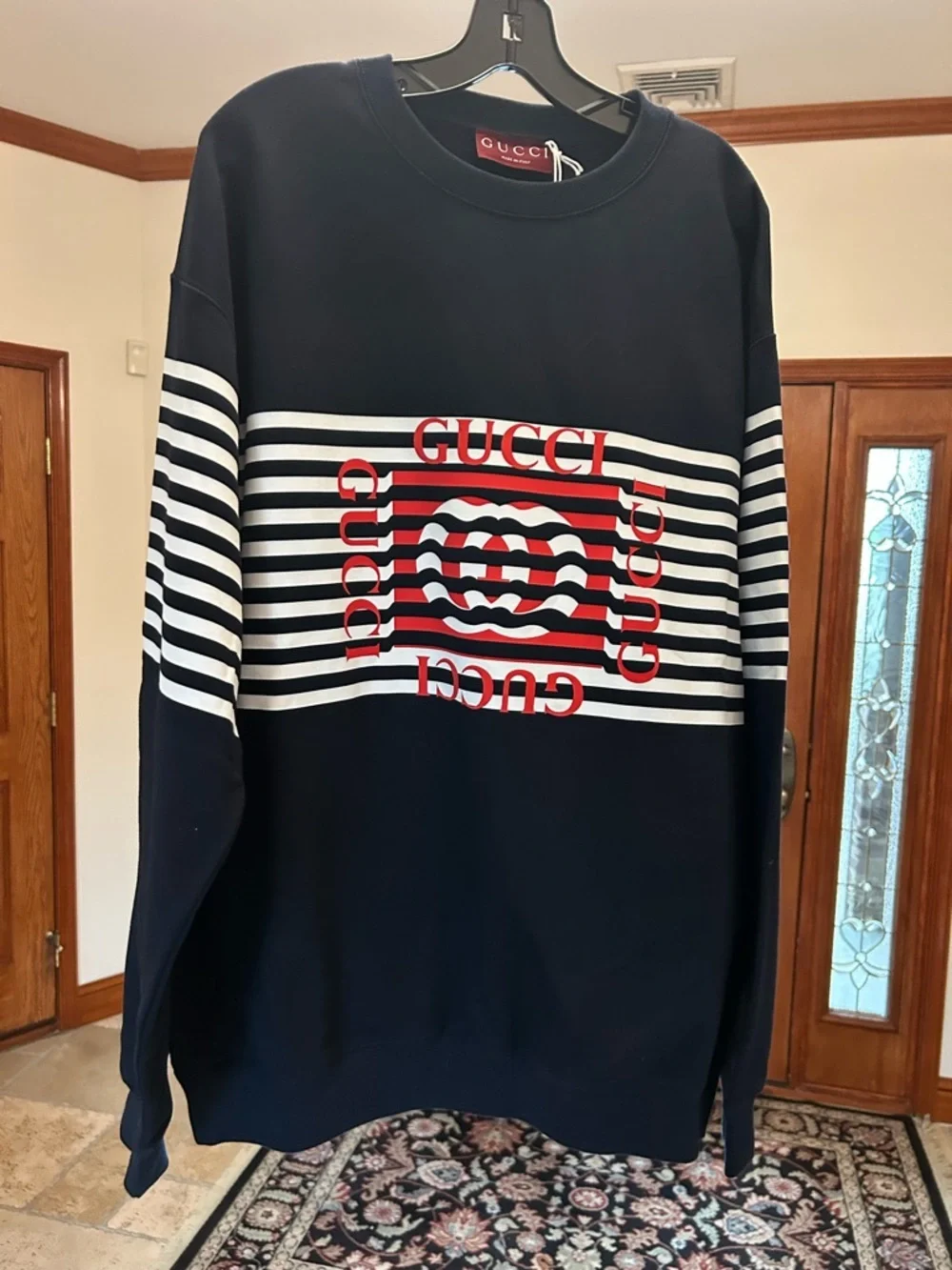Men's Gucci logo print 100% cotton sweatshirt size XXL made in Italy